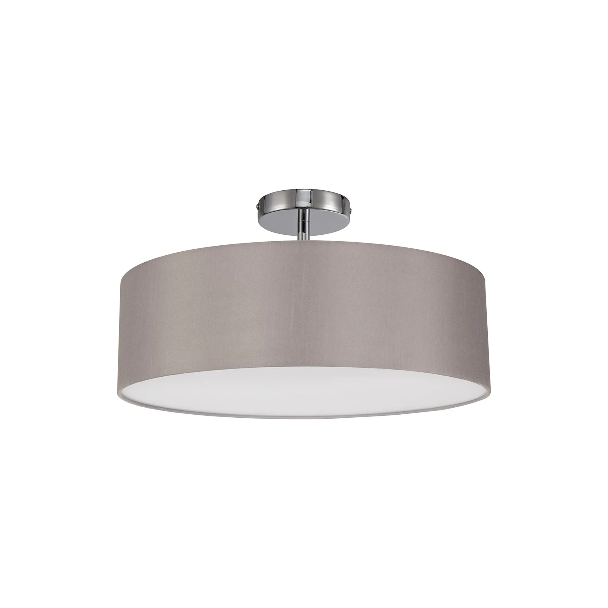 Baymont 45cm, Semi Flush 3 Light Polished Chrome, Grey/White DK0696  Deco Baymont CH GR